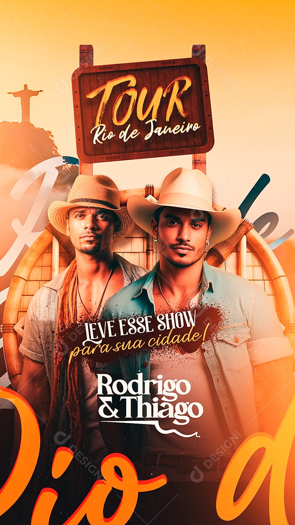 Story Flyer Tour Rio de Janeiro Leve esse Show para Sua Cidade Gustavo Fernades Social Media PSD Editável