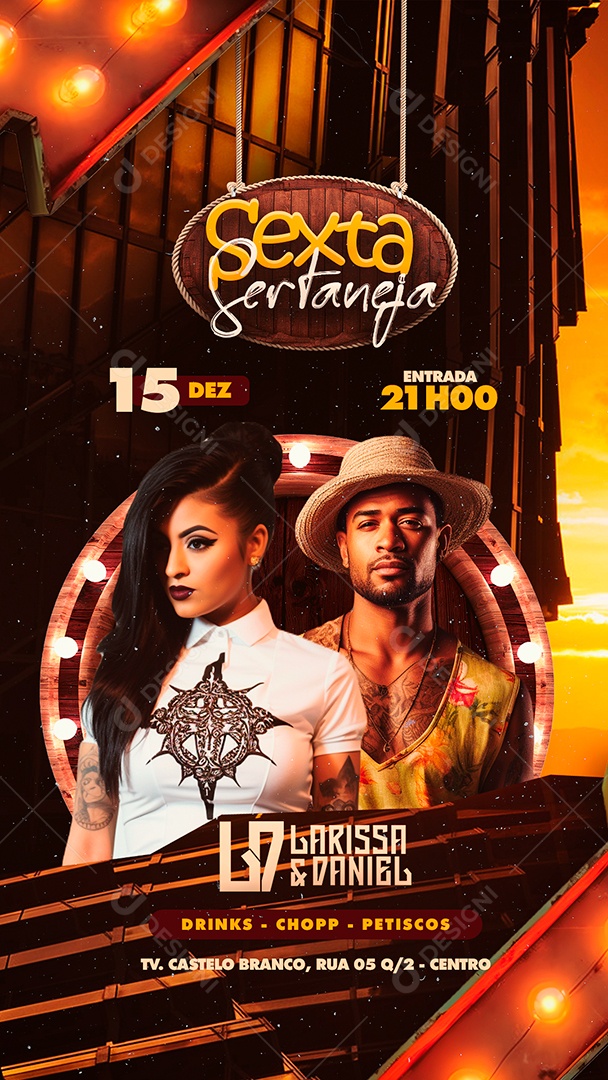 Story Flyer Sexta Sertaneja Larissa & Daniel Social Media PSD Editável