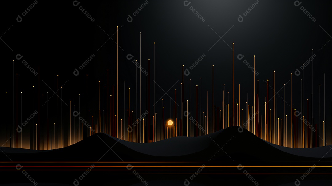 Cenário com formas douradas