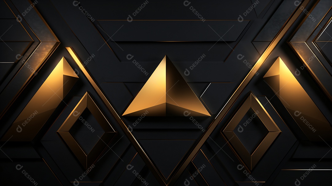 Cenário com formas douradas