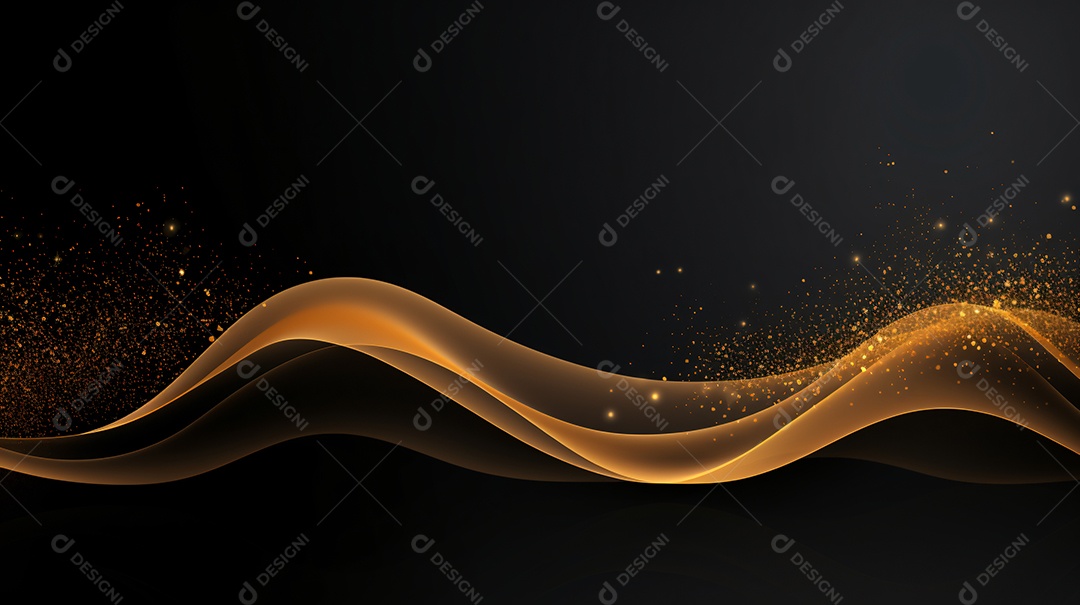 Cenário com formas douradas