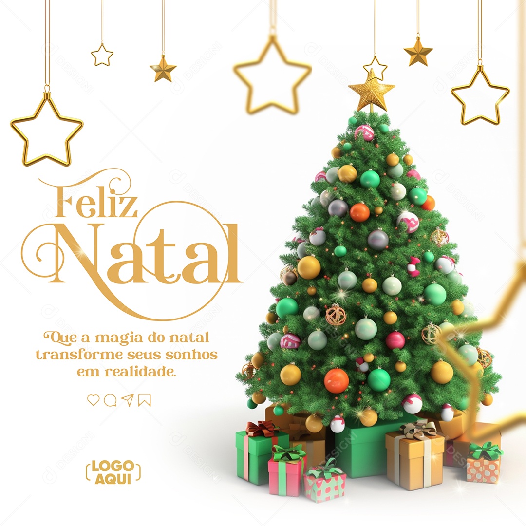 Social Media Feliz Natal Sonhos em Realidade PSD Editável