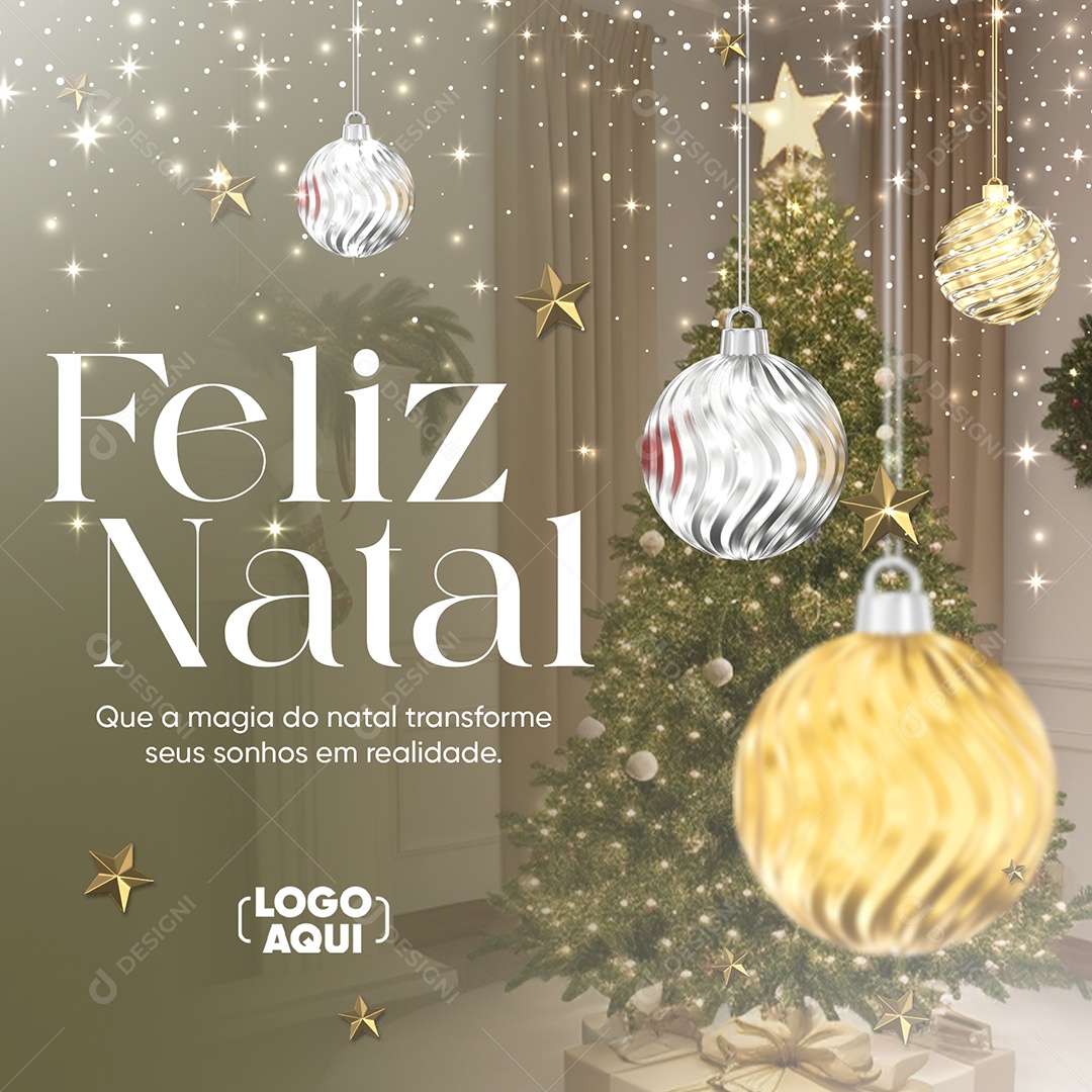 Feliz Natal Transforme Sonhos Em Realidade Social Media PSD Editável