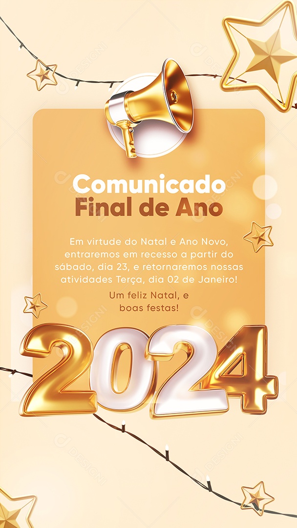 Comunicado Final De Ano 2024 Social Media PSD Editável