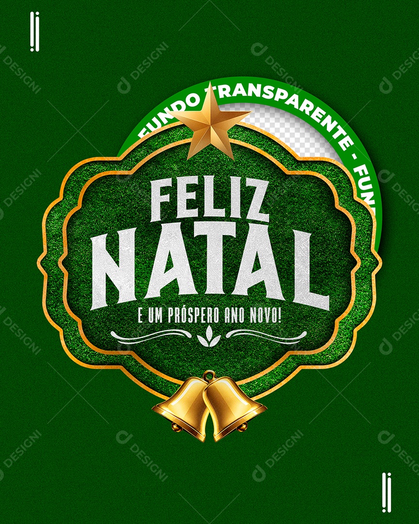 Feliz Natal e um Próspero Selo 3D para Composição PSD
