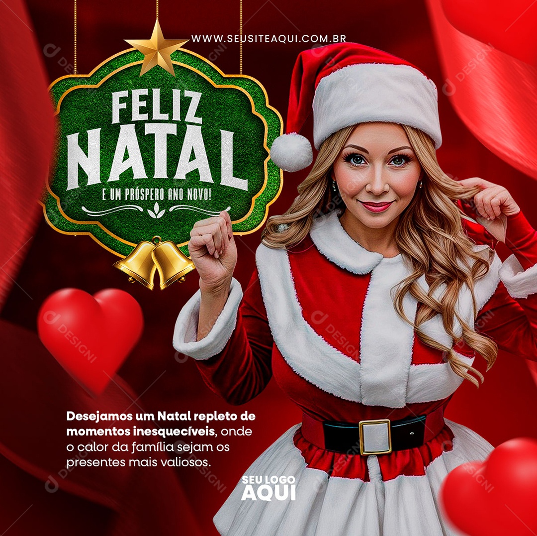 Feliz Natal Onde o Calor da Família Sejam os Presentes mais Valiosos Especial Social Media PSD Editável