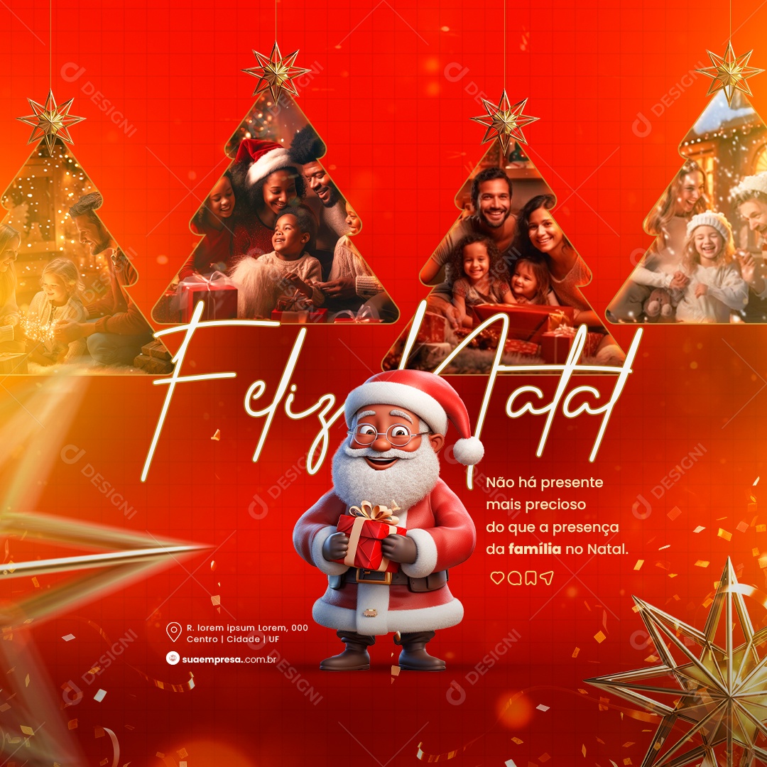 Feliz Natal Presença Da Família Social Media PSD Editável