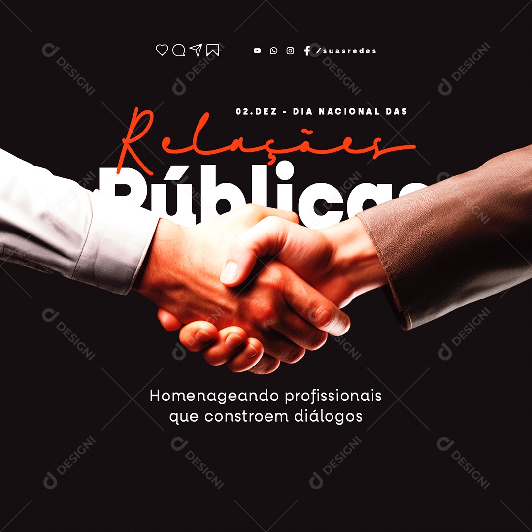Dia Nacional das Relações Públicas Homenageando Profissionais que Constroem Diálogos Social Media PSD Editável