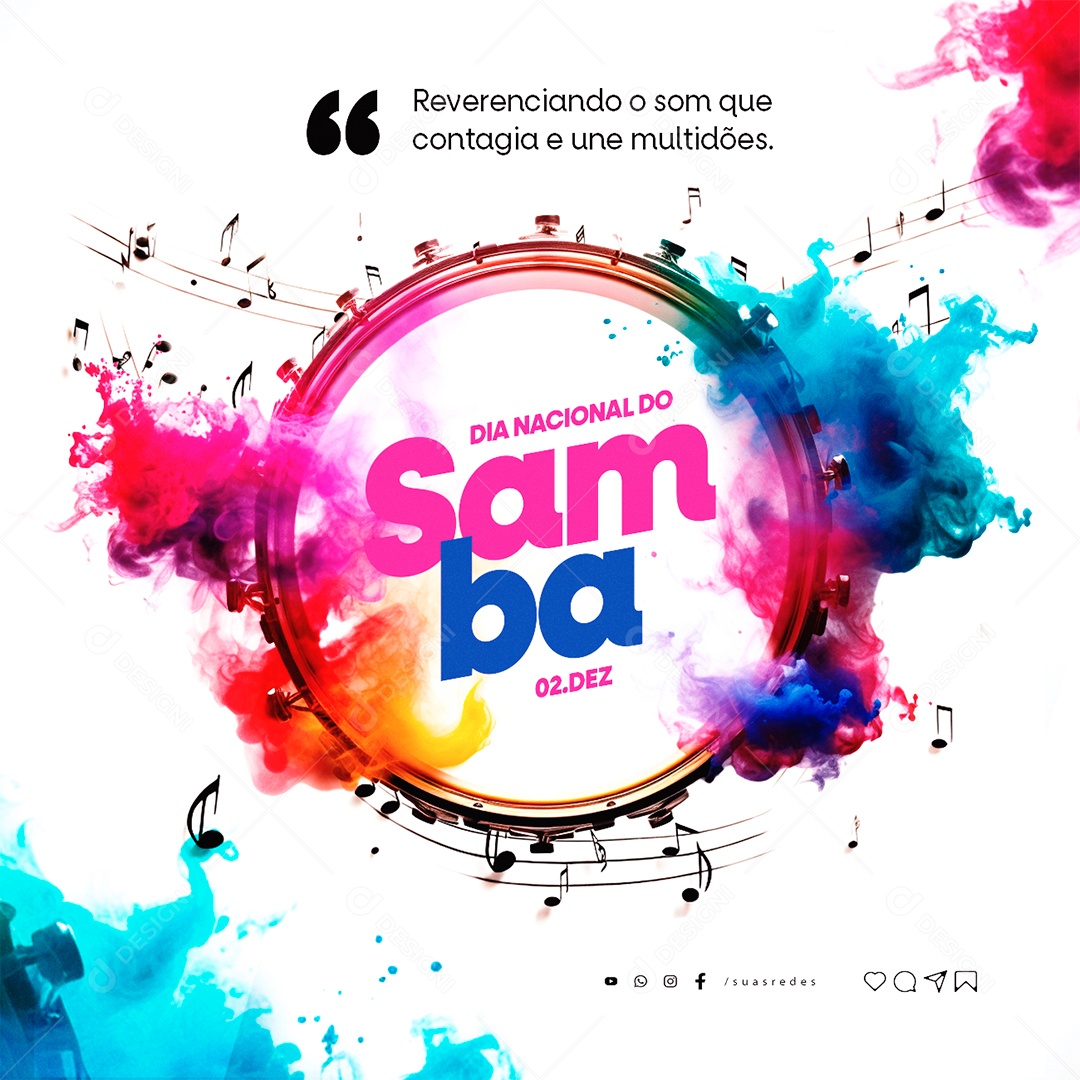 Dia Nacional do Samba 02 de Dezembro Social Media PSD Editável