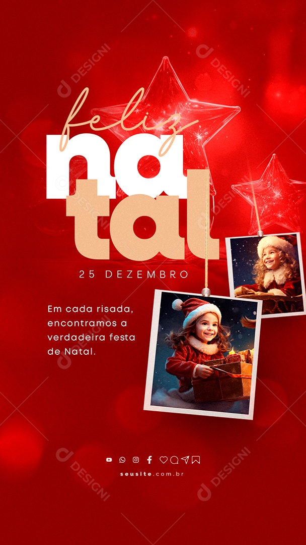 Story Feliz Natal Em Cada Risada Encontramos a Verdadeira Festa de Natal Social Media PSD Editável