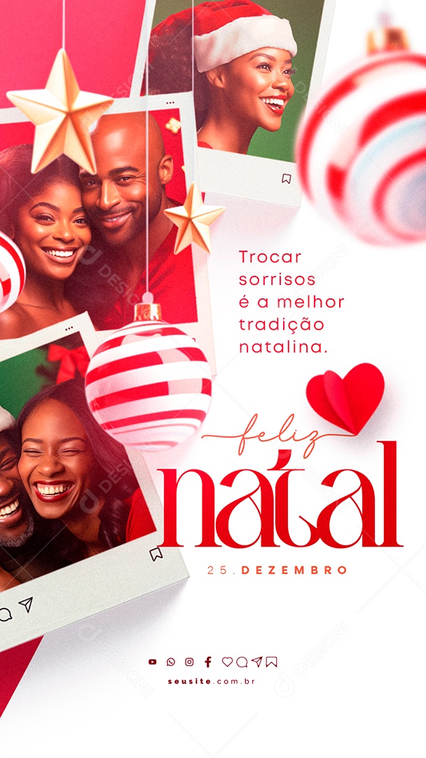 Story Feliz Natal Trocar Sorrisos é a Melhor Tradição Natalina Social Media PSD Editável