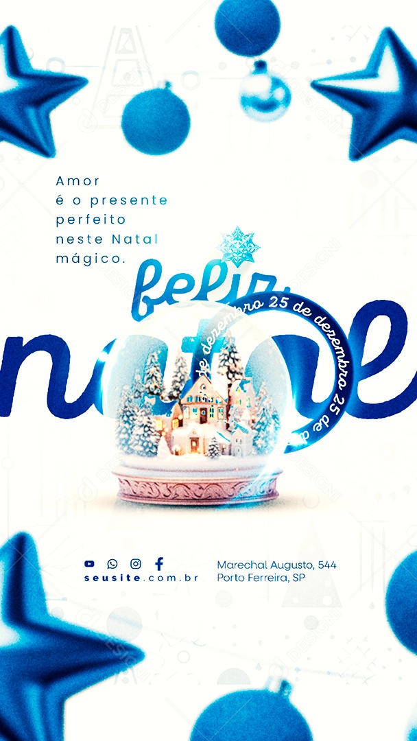 Story Feliz Natal Amor é o Presente Perfeito neste Natal Mágico Social Media PSD Editável