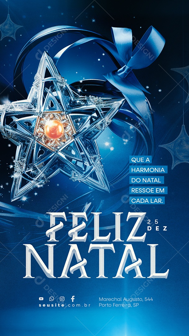 Story Feliz Natal Que a Harmonia do Natal Ressoe em Cada Lar Social Media PSD Editável