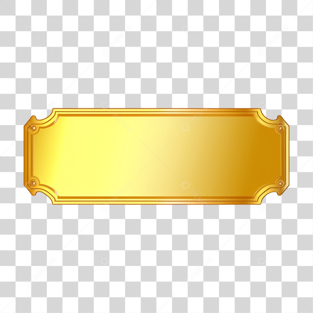 Placa Dourada PNG Transparente