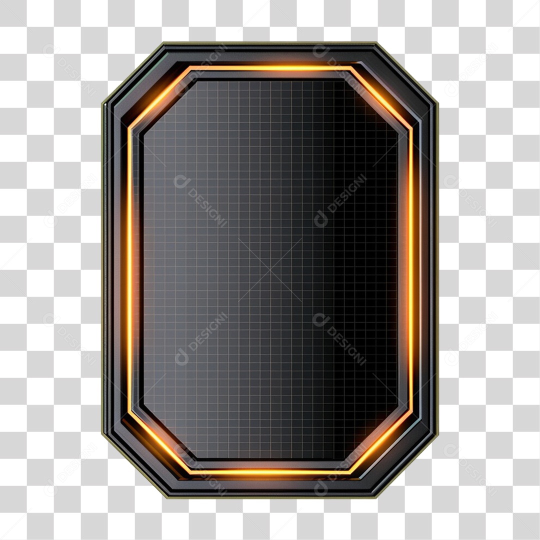 Placa de Metal com Neon e Luzes PNG Transparente