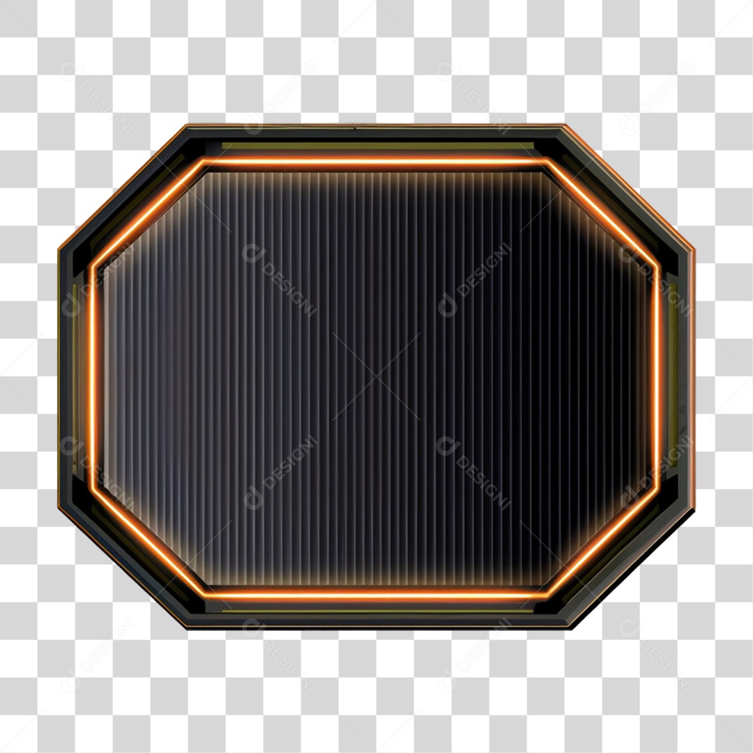 Placa de Metal com Neon e Luzes PNG Transparente