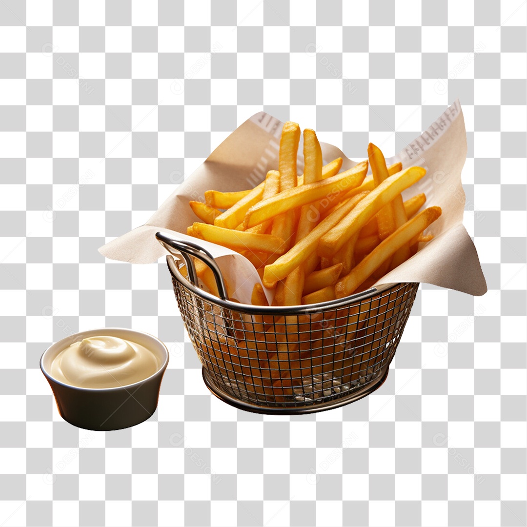 Porção de Batata Frita PNG Transparente