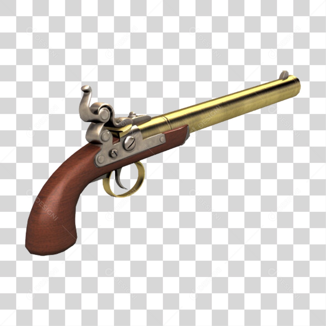 Pistola Antiga Pirata PNG Transparente