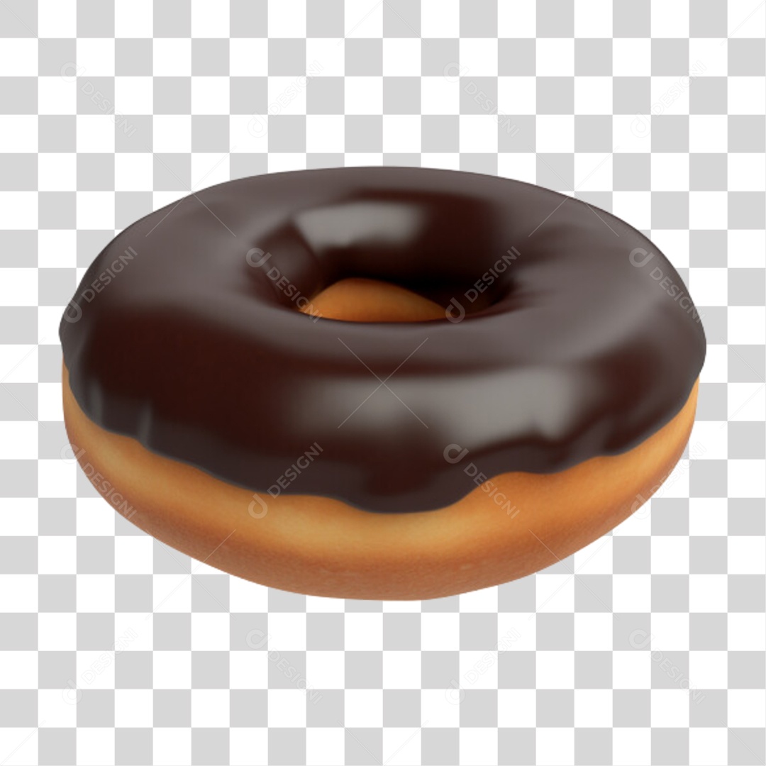 Rosca Donut com Chocolate PNG Transparente