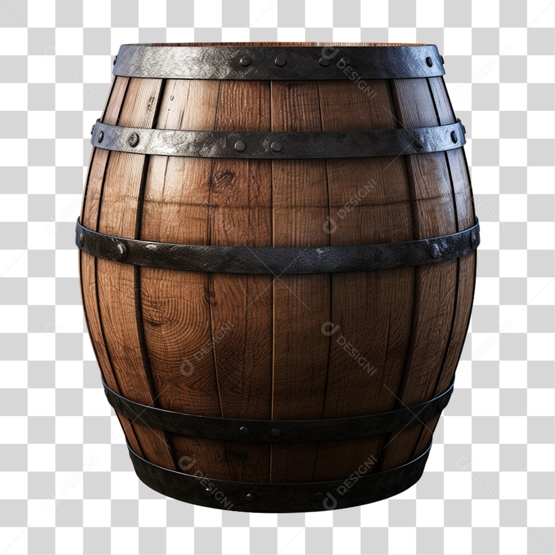 Barril de Bebida Alcoólica PNG Transparente