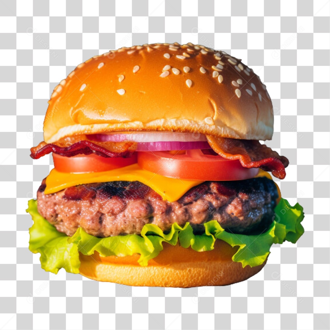 Lanche Hambúrguer PNG Transparente