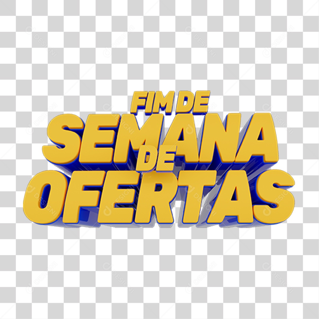 Texto 3D Ofertas Fim de Semana PNG Transparente