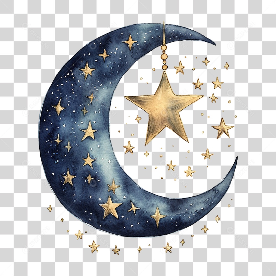 Lua Estrelas Céu PNG Transparente