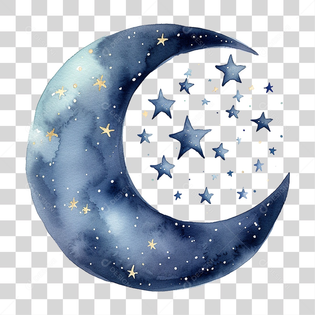 Lua Estrelas Céu PNG Transparente