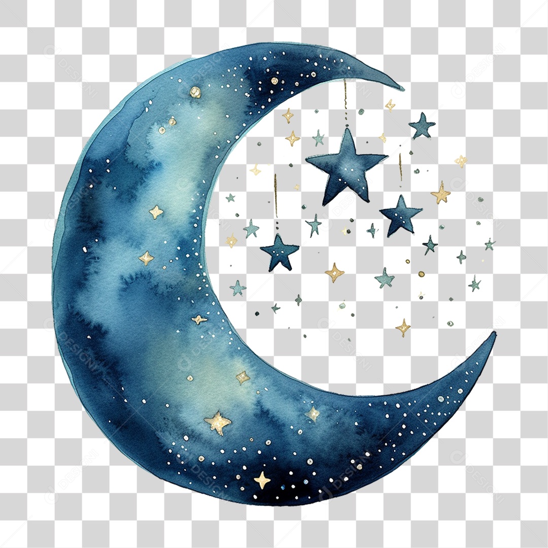 Lua Estrelas Céu PNG Transparente