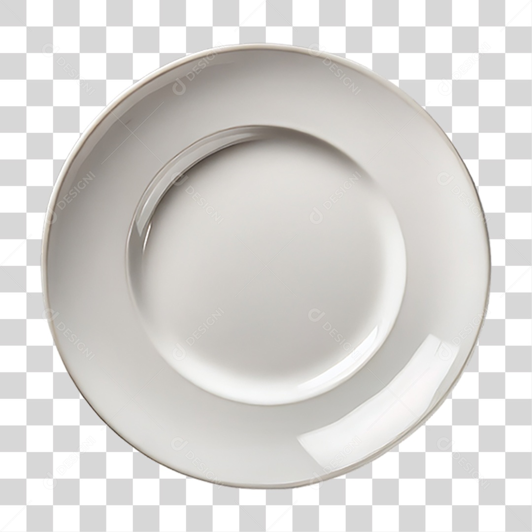 Prato de Porcelana Branco PNG Transparente