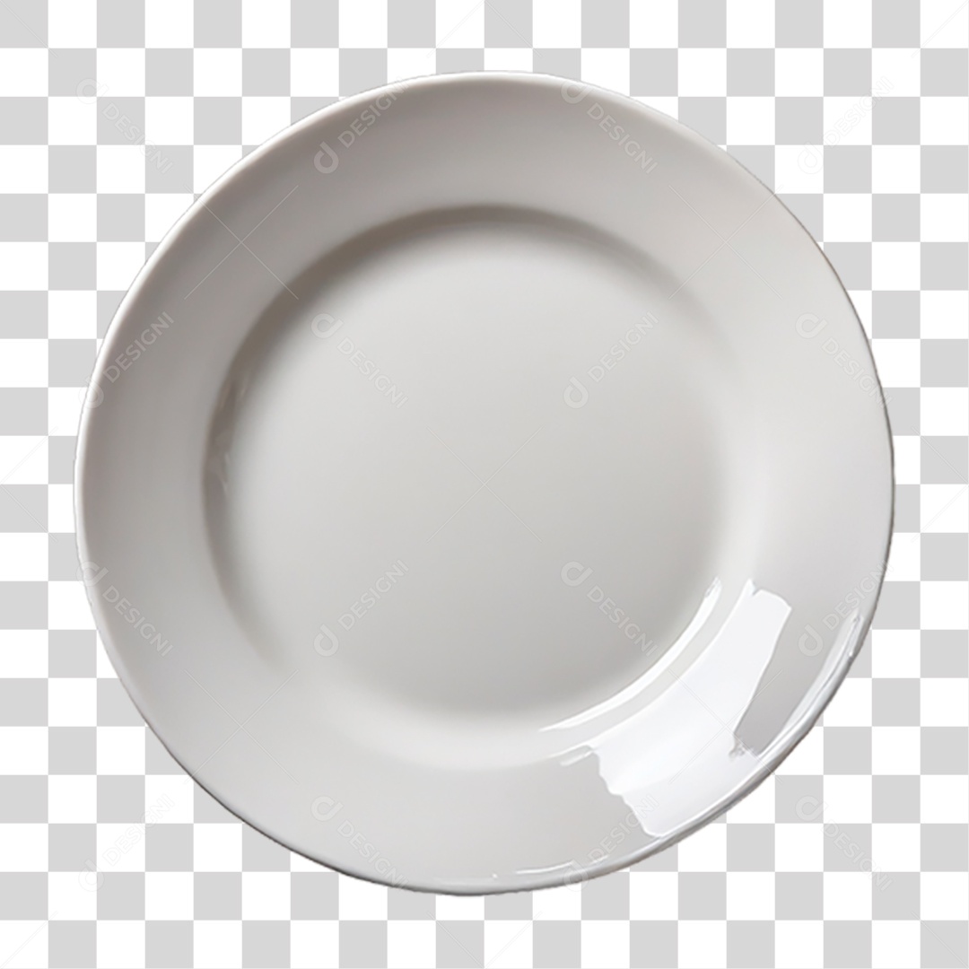 Prato de Porcelana Branco PNG Transparente
