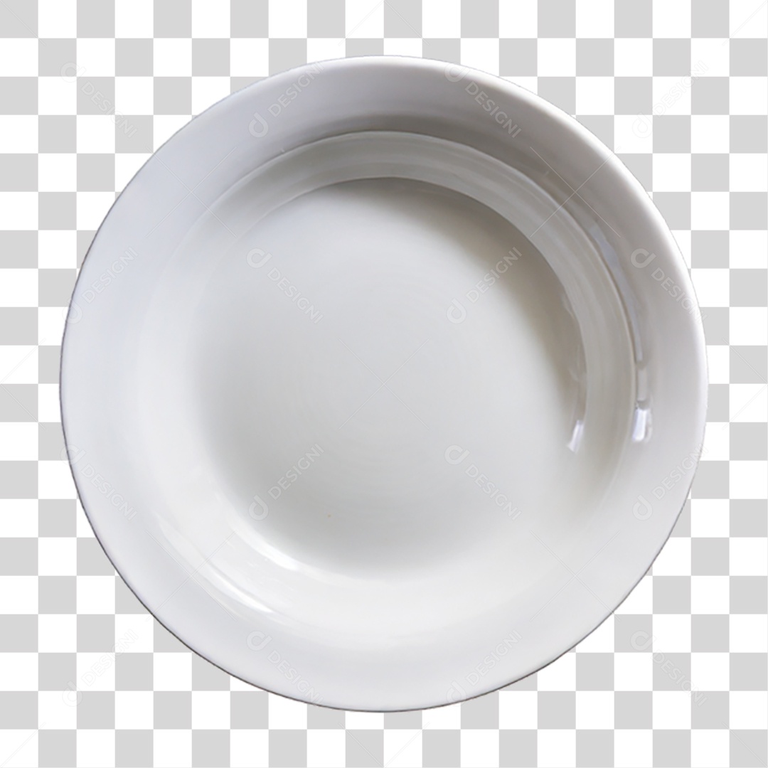 Prato de Porcelana Branco PNG Transparente