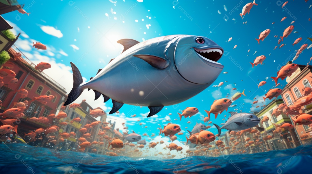 Dia Mundial do Atum, 2 de maio, estilo Desenho 3D.