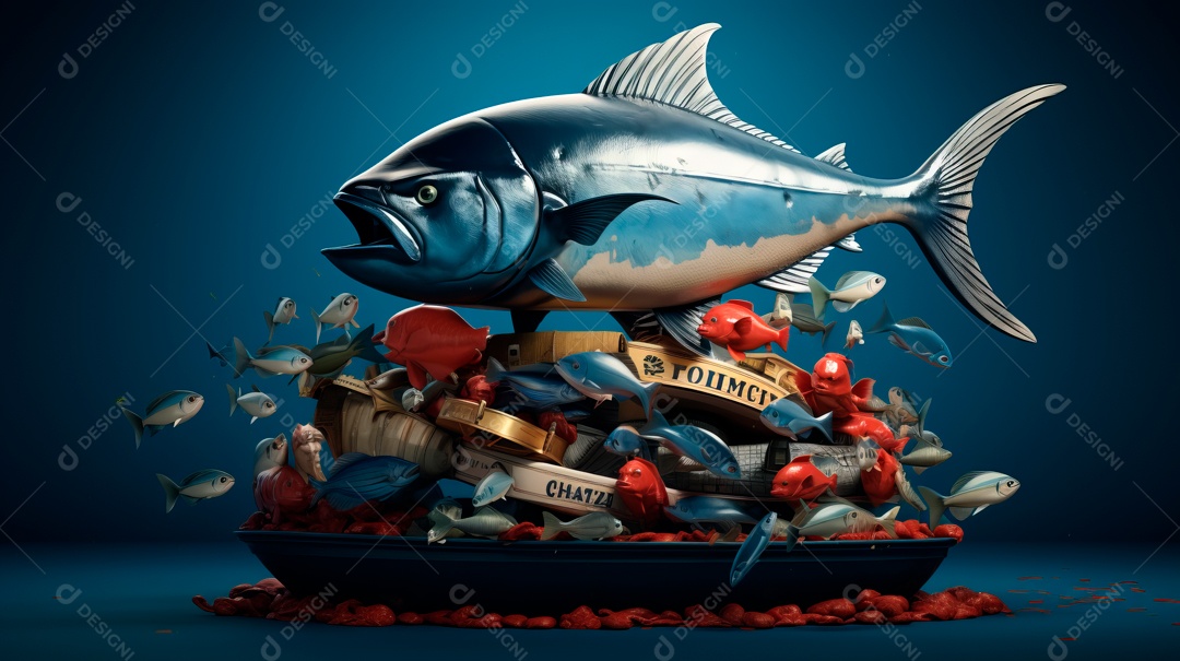 Dia Mundial do Atum, 2 de maio, estilo Desenho 3D.