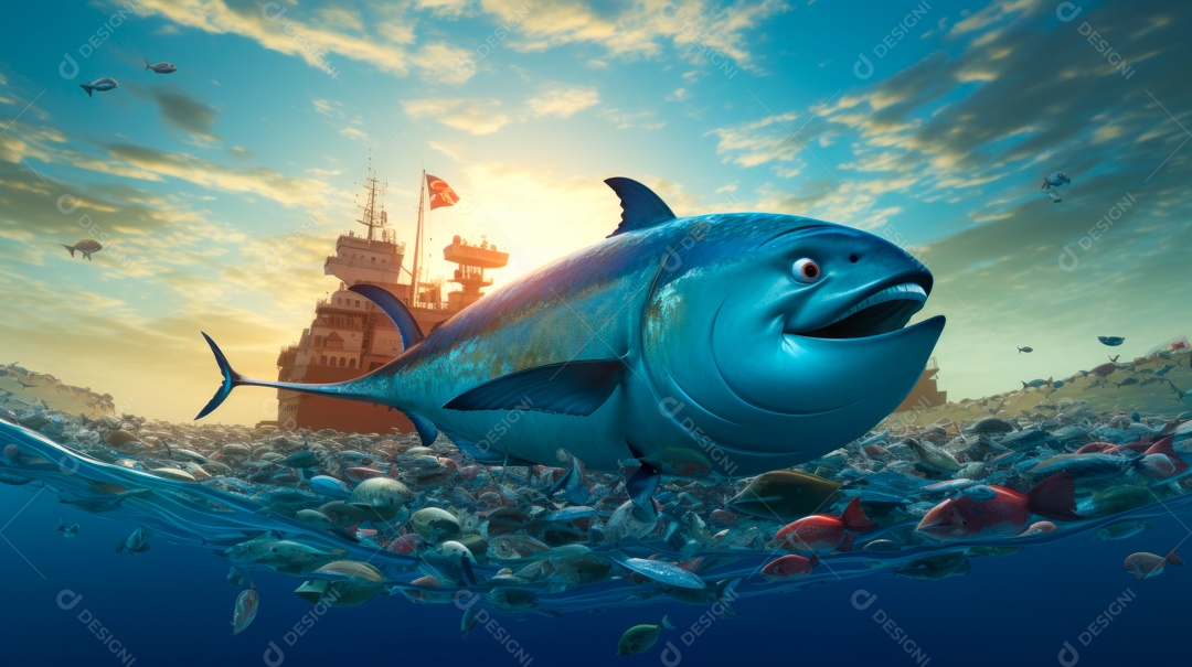 Dia Mundial do Atum, 2 de maio, estilo Desenho 3D.