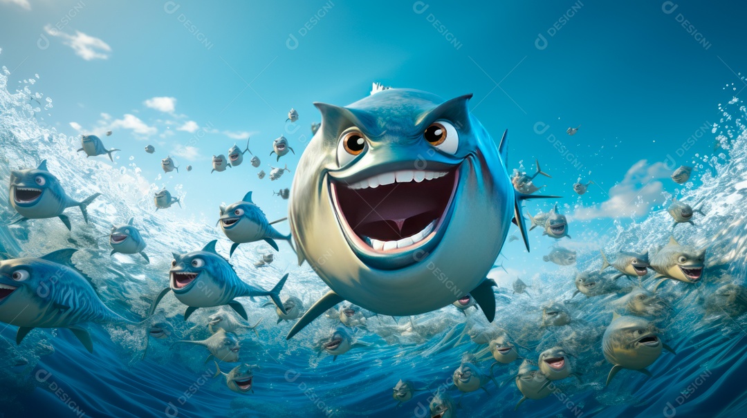 Dia Mundial do Atum, 2 de maio, estilo Desenho 3D.