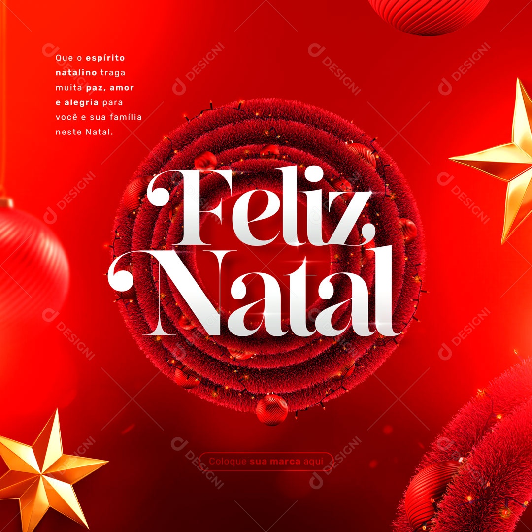 Social Media Feliz Natal Paz Amor e Alegria PSD Editável