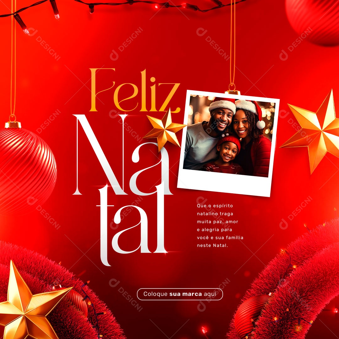 Esperito Natalino Alegria For You Merry Christmas Social Media PSD Editable