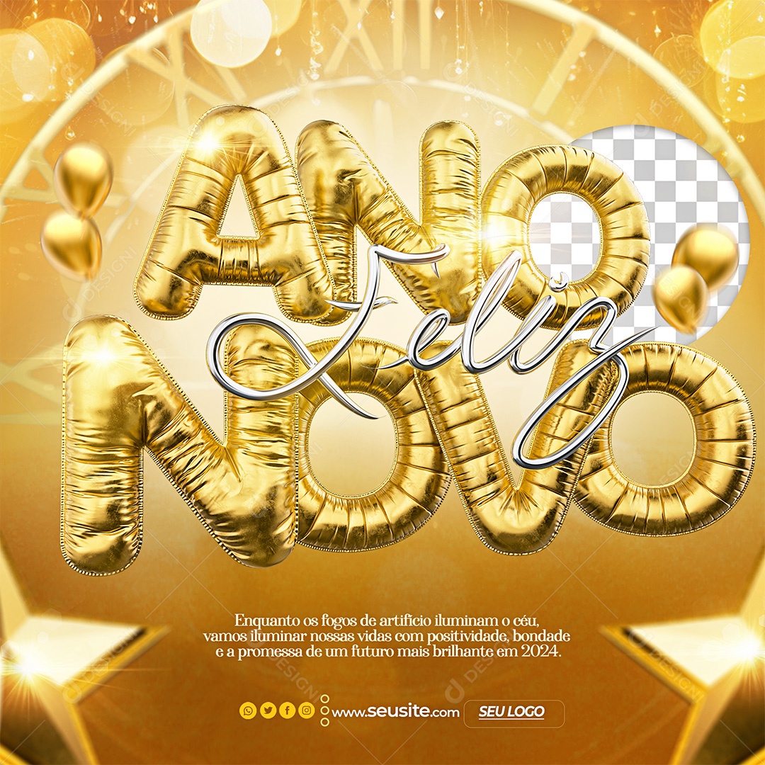 Feliz Ano Novo Promessa De Um Futuro Social Media PSD Editável