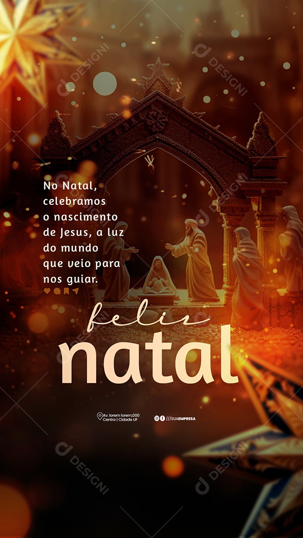 Social Media Story Nascimento De Jesus Feliz Natal PSD Editável
