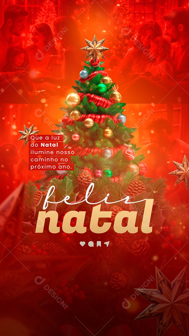Story Feliz Natal Ilumine Nosso Caminho Social Media PSD Editável