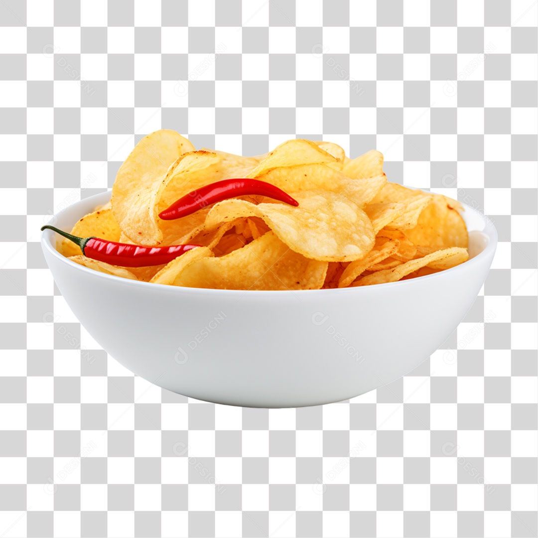 Porção de Batata Frita e Pimentas  PNG Transparente