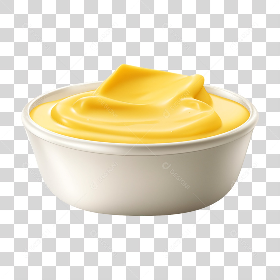 Molho Manteiga em Tigela Branca PNG Transparente