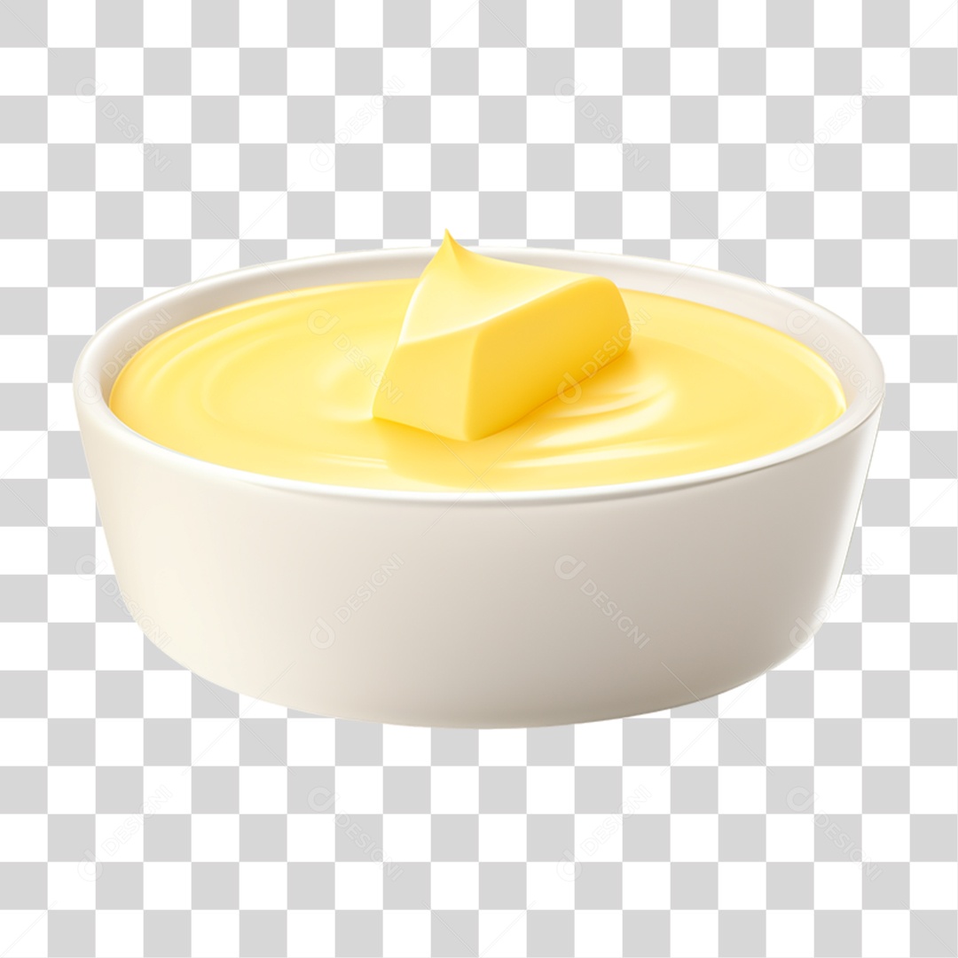 Molho Manteiga em Tigela Branca PNG Transparente