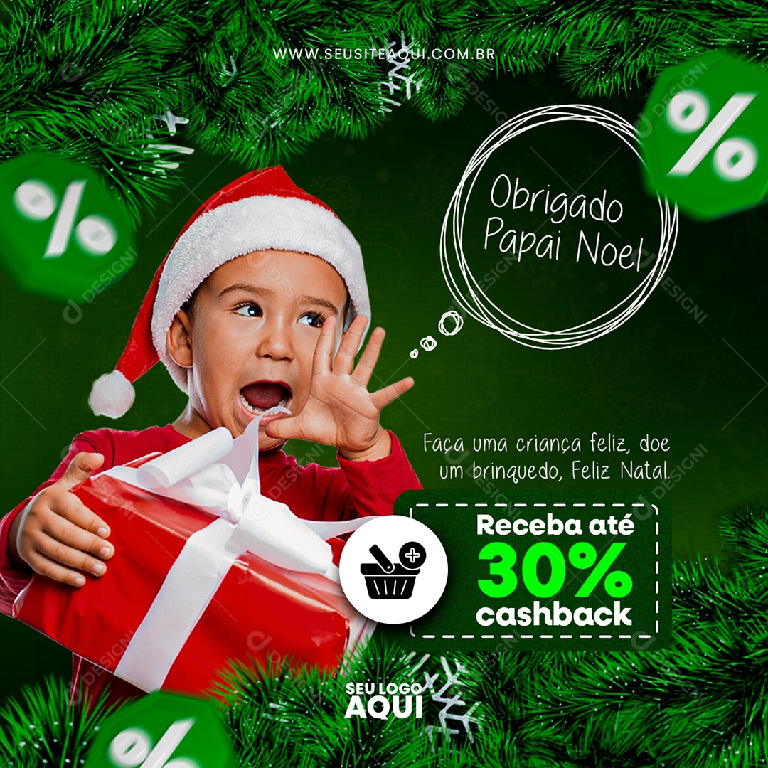 Faça uma Criança Feliz Doe Brinquedos Feliz Natal Social Media PSD Editável