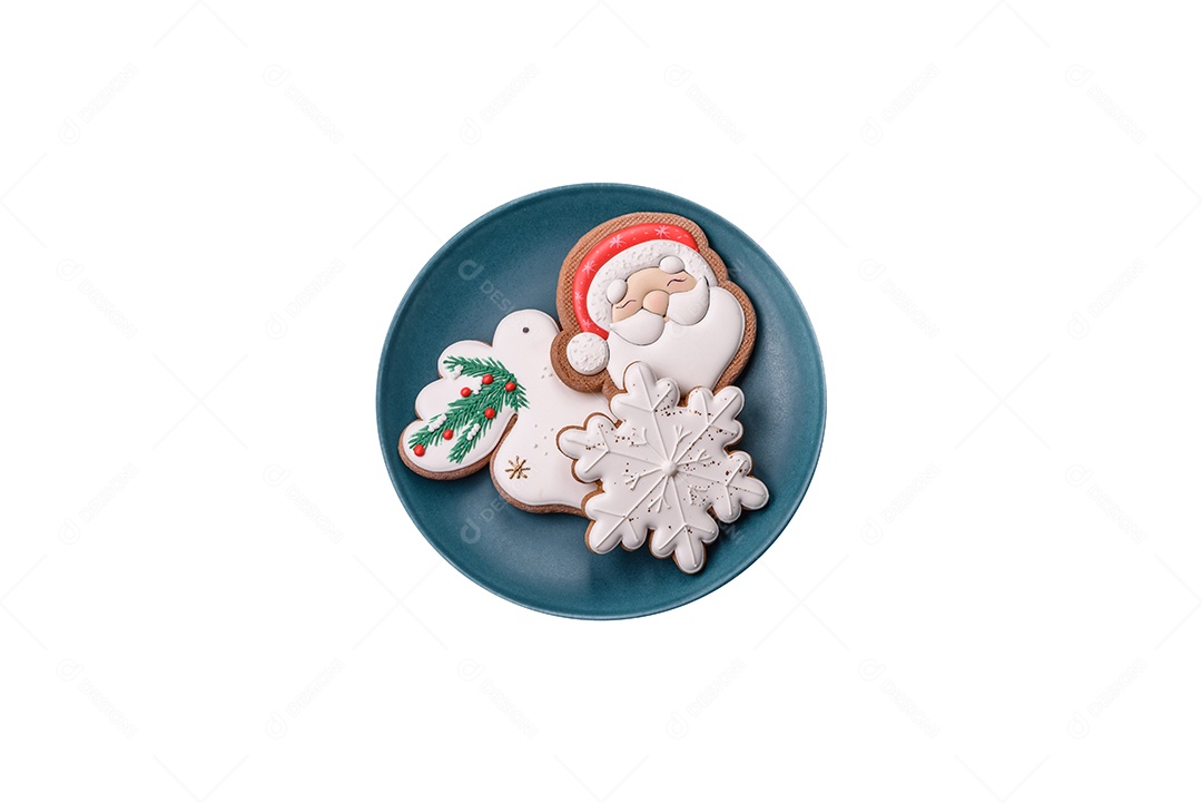 Deliciosos biscoitos de gengibre com mel, gengibre e canela. Composição de inverno