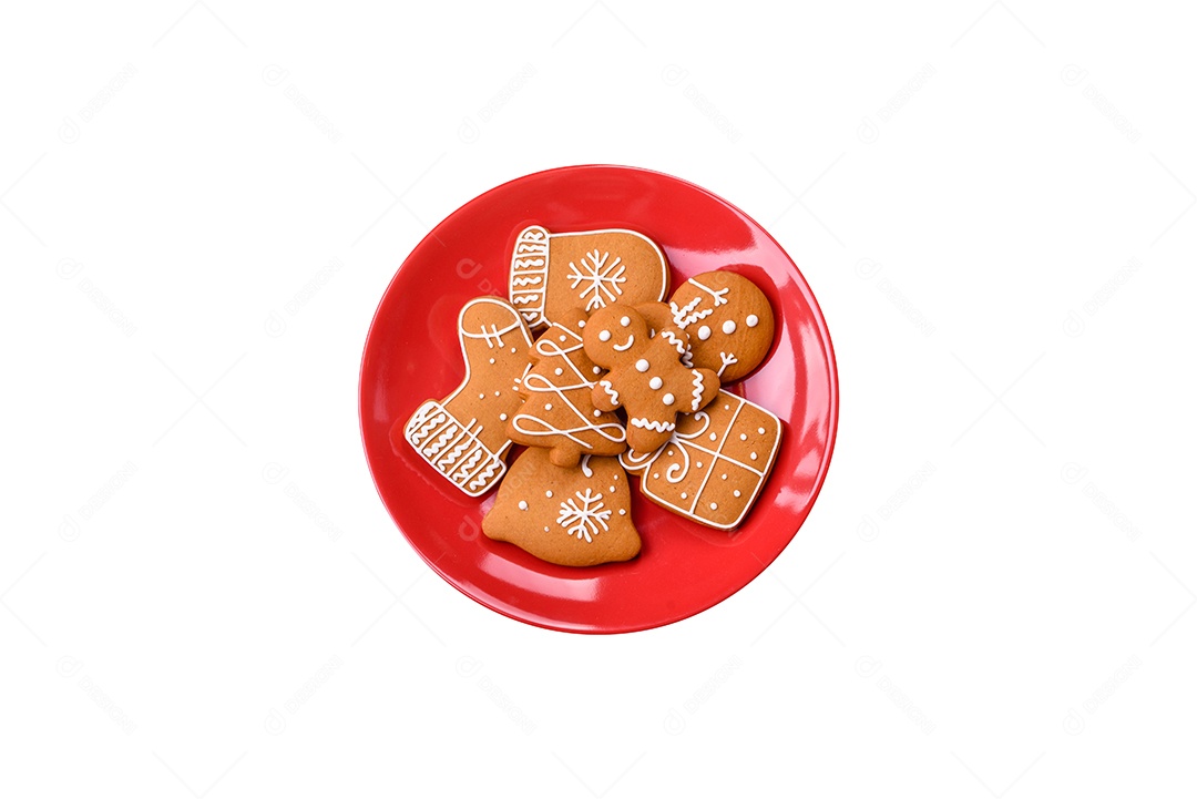 Deliciosos biscoitos de gengibre com mel, gengibre e canela. Composição de inverno