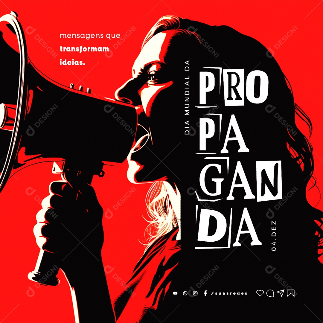 Dia Mundial da Propaganda Mensagens que Transformam Ideias Social Media PSD Editável