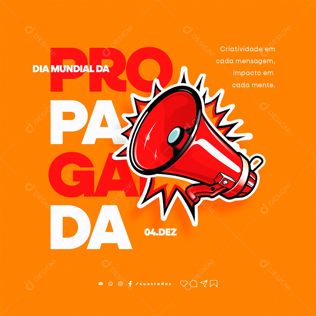 Social Media Dia Mundial da Propaganda Criatividade em Cada Mensagem PSD Editável