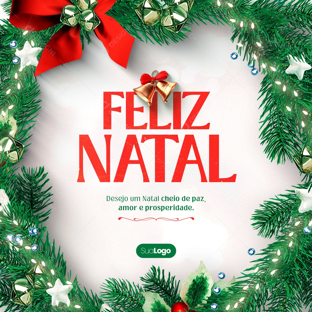 Social Media Cheio De Paz Amor e Prosperidade Feliz Natal PSD Editável